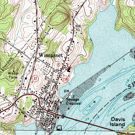 Topographic Map of Wiscasset Jail and Museum, ME