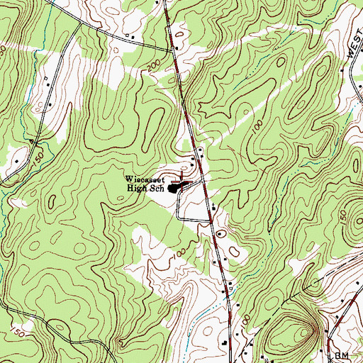 Topographic Map of Wiscasset Primary School, ME
