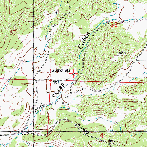 Topographic Map of Squaretop Guard Station, CO