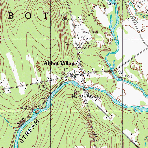 Topographic Map of Abbot Post Office, ME