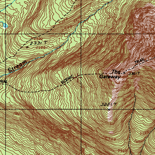 Topographic Map of Abol Trail, ME
