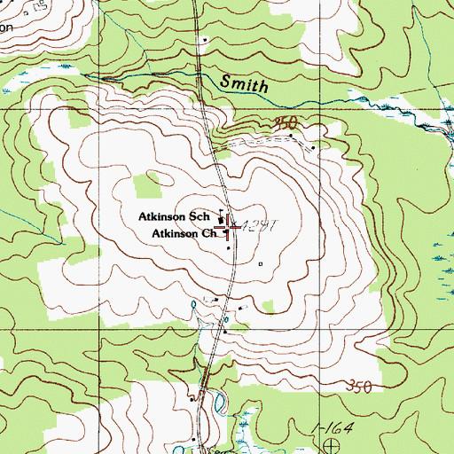 Topographic Map of Atkinson Church, ME