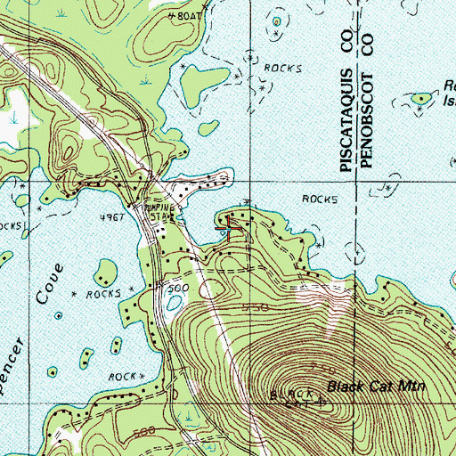Topographic Map of Big Moose Campground, ME