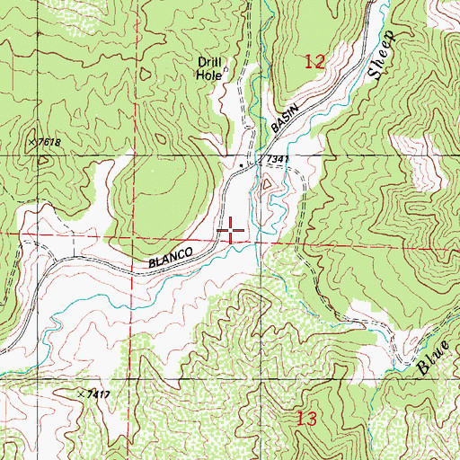 Topographic Map of Sheep Cabin Creek, CO
