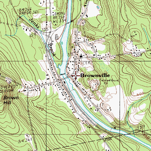Topographic Map of Brownville Post Office, ME