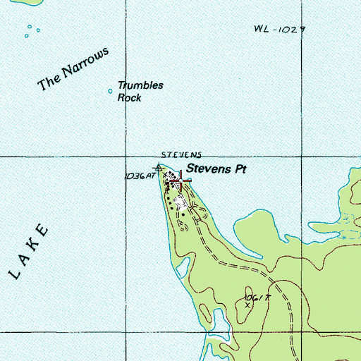 Topographic Map of Caseys Spencer Bay Campground, ME