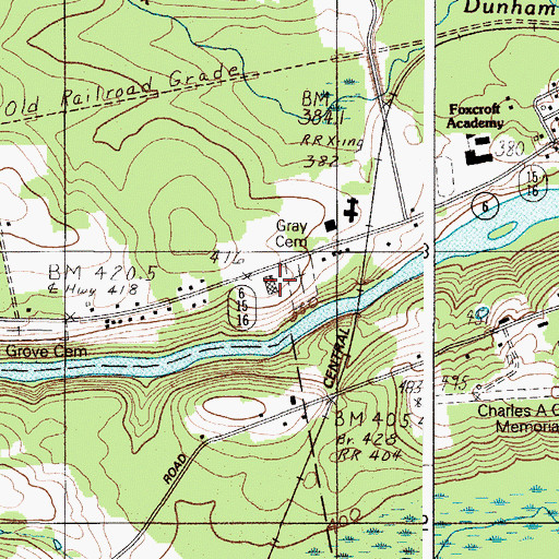 Topographic Map of Dover-Foxcroft Plaza Shopping Center, ME