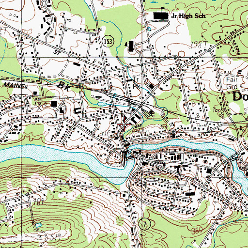 Topographic Map of Dover Foxcroft Post Office, ME