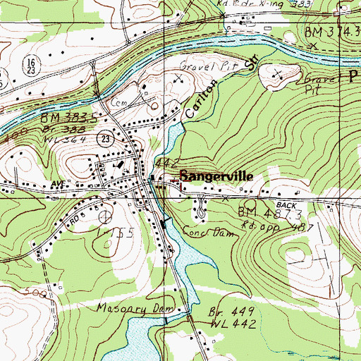 Topographic Map of First Unitarian Universalist Church of Sangerville, ME