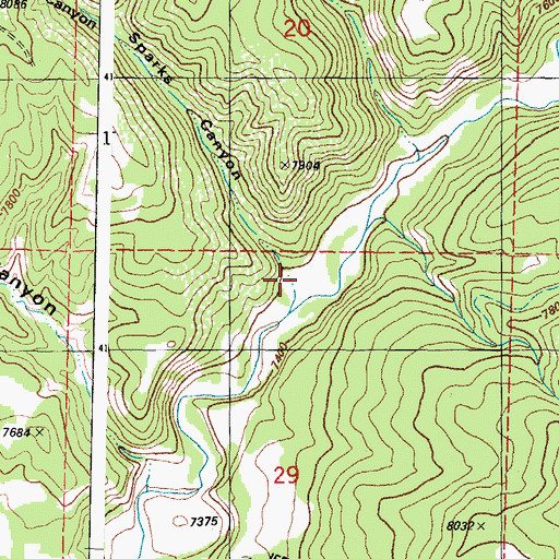 Topographic Map of Sparks Canyon, CO