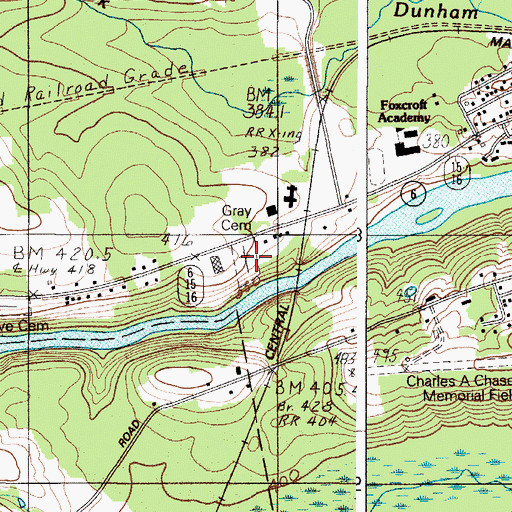 Topographic Map of Gray Cemetery, ME