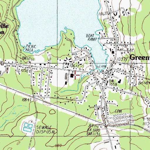 Topographic Map of Greenville Consolidated School, ME