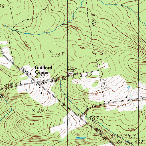 Topographic Map of Guilford Center Cemetery, ME