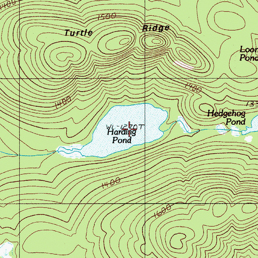 Topographic Map of Harding Pond, ME
