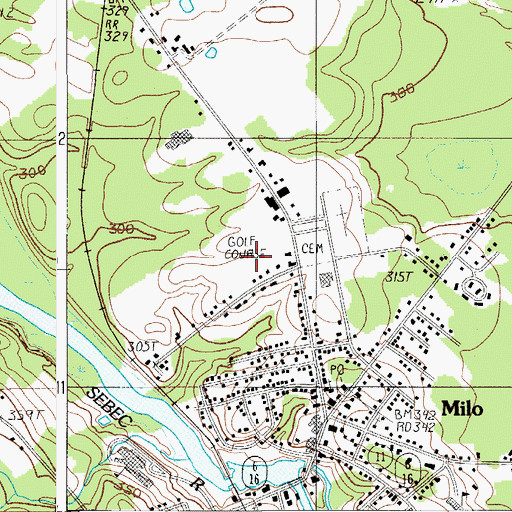Topographic Map of Katahdin Country Club, ME