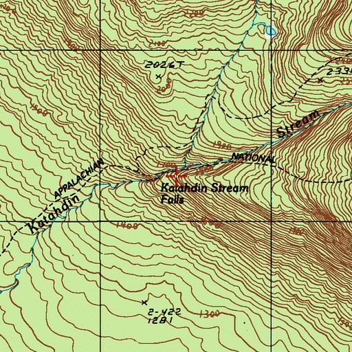 Topographic Map of Katahdin Stream Falls, ME