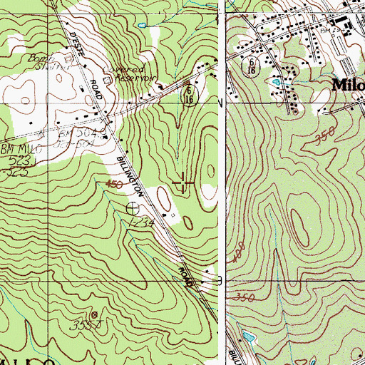 Topographic Map of Kingdom Hall, ME