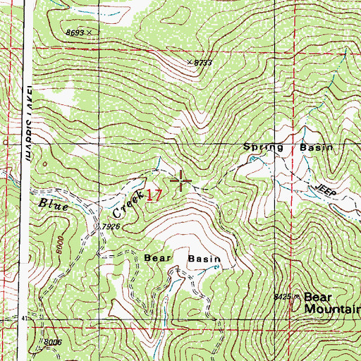 Topographic Map of Blanco River Trail, CO