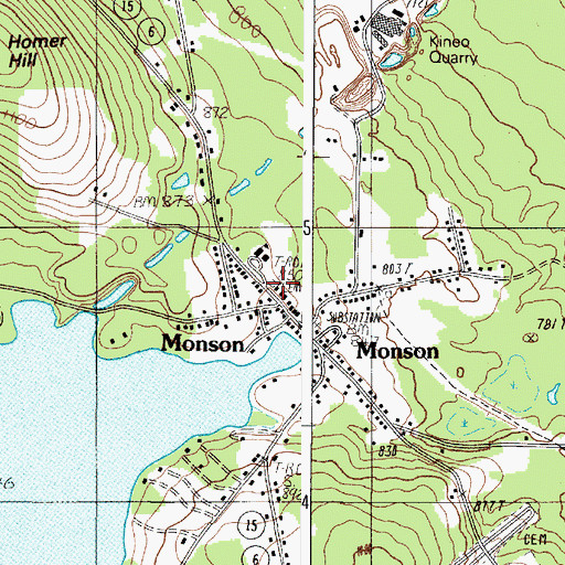 Topographic Map of Churchyard Cemetery, ME