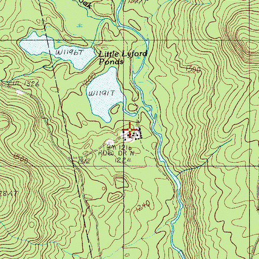 Topographic Map of Little Lyford Pond Camps, ME