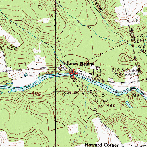 Topographic Map of Lows Bridge, ME