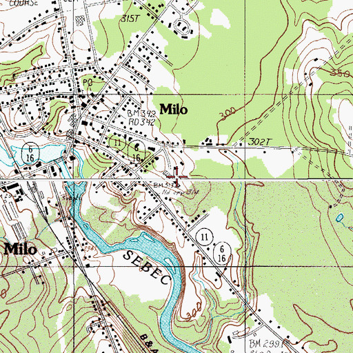 Topographic Map of Milo Elementary School, ME
