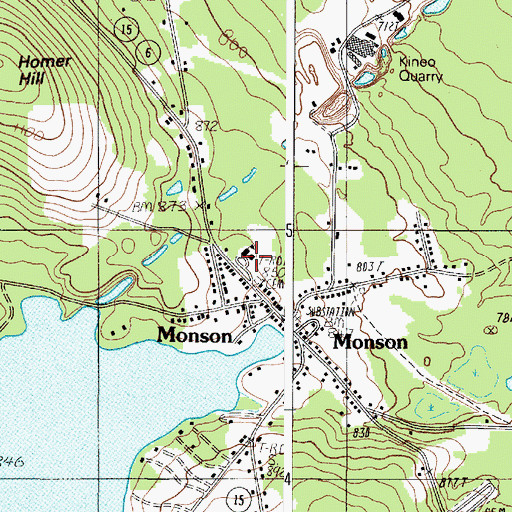 Topographic Map of Monson Elementary School (historical), ME
