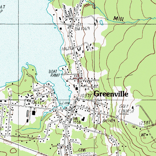 Topographic Map of Moosehead Marine Museum, ME