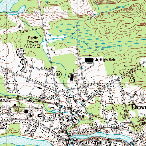 Topographic Map of Morton Avenue Elementary School, ME
