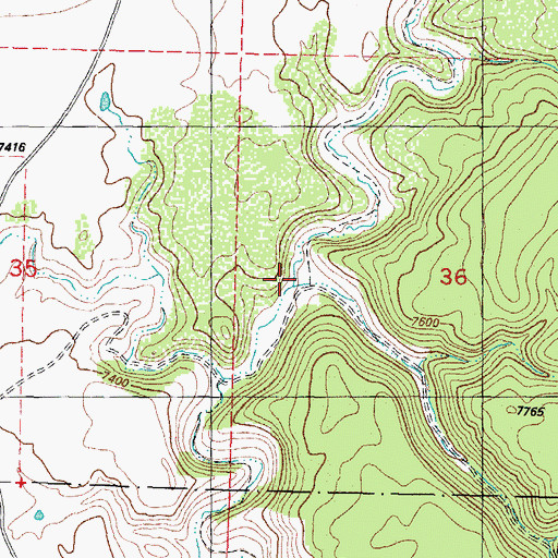 Topographic Map of El Caon de Pescar, CO