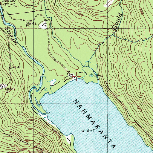 Topographic Map of Nahmakanta Lake Camps, ME