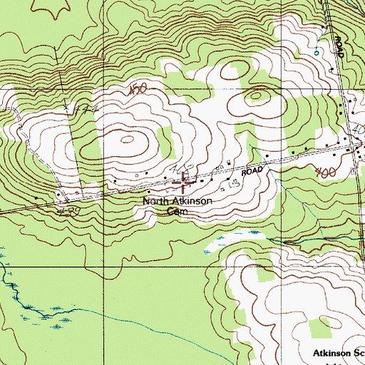 Topographic Map of North Atkinson Cemetery, ME