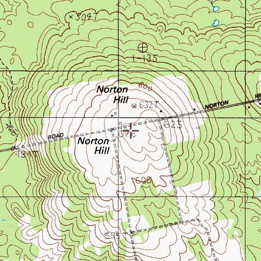 Topographic Map of Norton Hill, ME