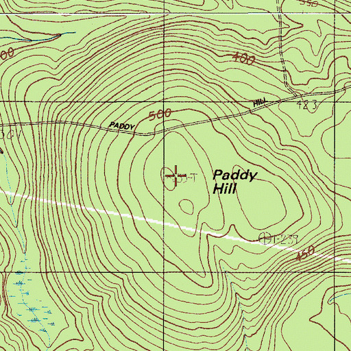 Topographic Map of Paddy Hill, ME