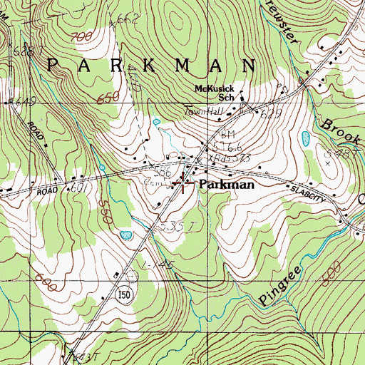 Topographic Map of Parkman Baptist Church, ME