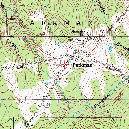 Topographic Map of Parkman Corner Cemetery, ME