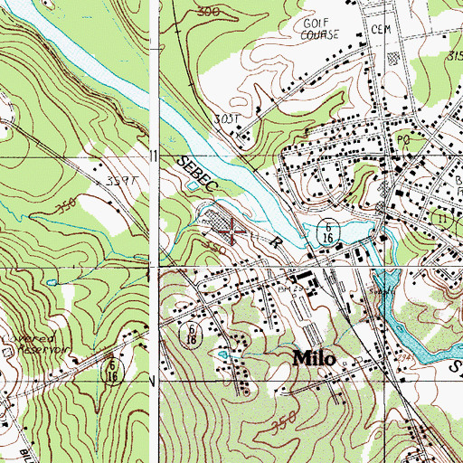 Topographic Map of Penquis Valley Middle School, ME
