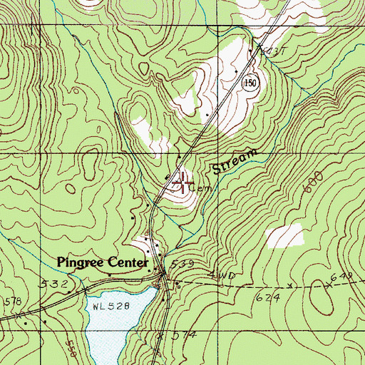 Topographic Map of Pingree Cemetery, ME