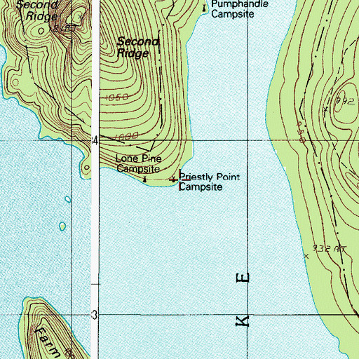 Topographic Map of Priestly Point Campsite, ME