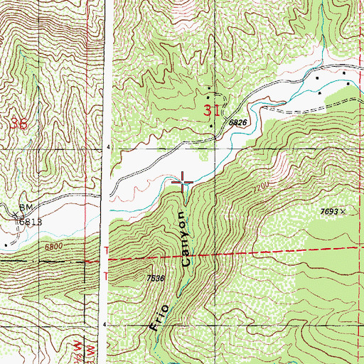 Topographic Map of Frio Canyon, CO