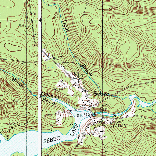Topographic Map of Sebec Village Cemetery, ME