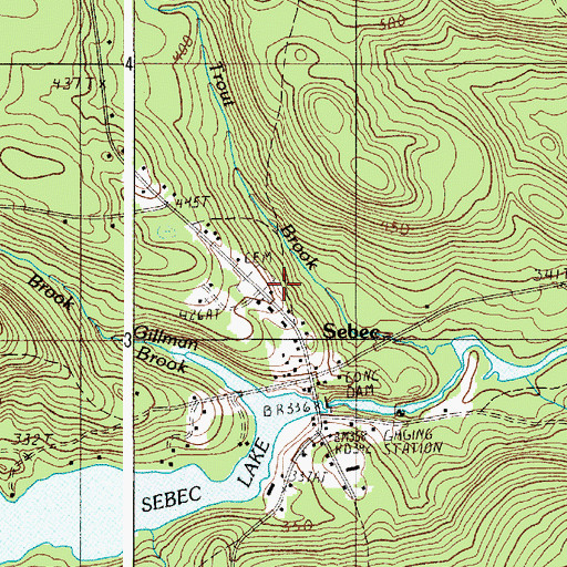 Topographic Map of Sebec Village Community Christian Church, ME