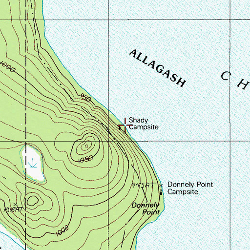 Topographic Map of Shady Campsite, ME