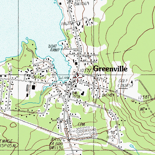 Topographic Map of Shaw Public Library, ME
