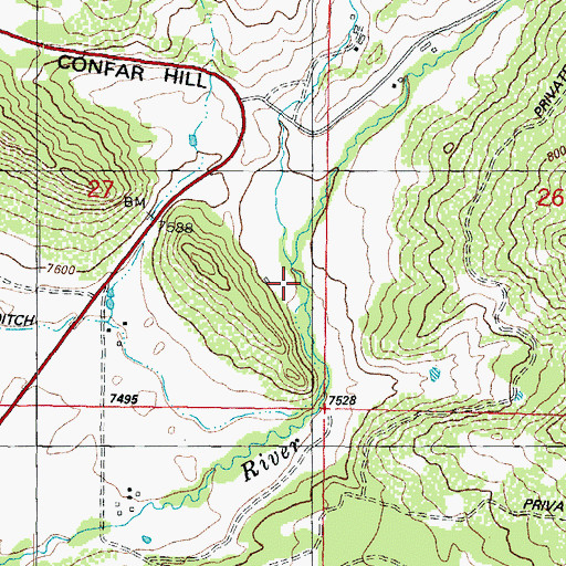 Topographic Map of Spring Creek, CO