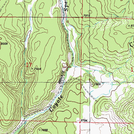 Topographic Map of Spence Creek, CO