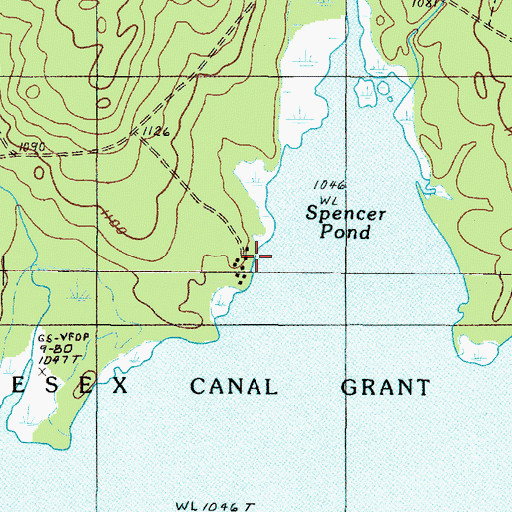 Topographic Map of Spencer Pond Camps, ME