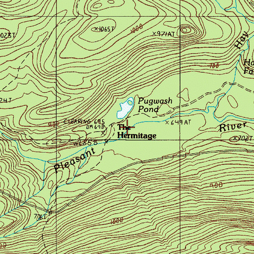 Topographic Map of The Hermitage Preserve, ME