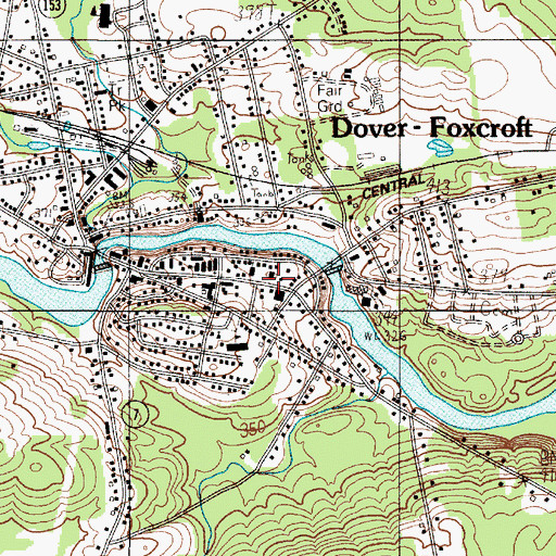 Topographic Map of Thompson Free Library, ME
