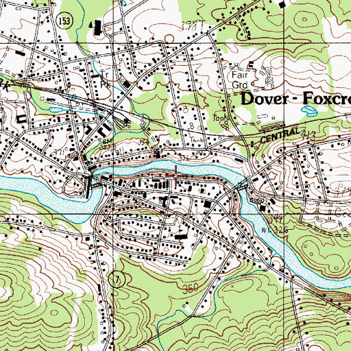 Topographic Map of United Baptist Church of Dover, ME